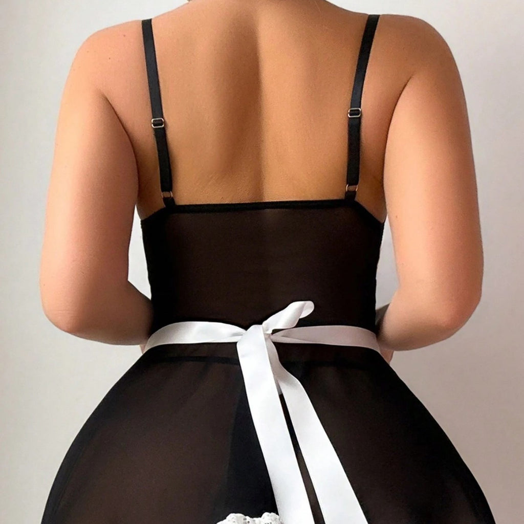 Tüllü Maid Fantezi Takımı